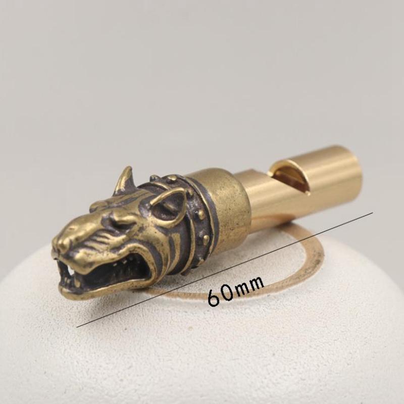 Copper Wild Boar Rhino Eagle Boa Lion Wolf Kirin Lizard Keychain Pendants Outdoor Referee Whistle Vintage Wild Survival Whistles
