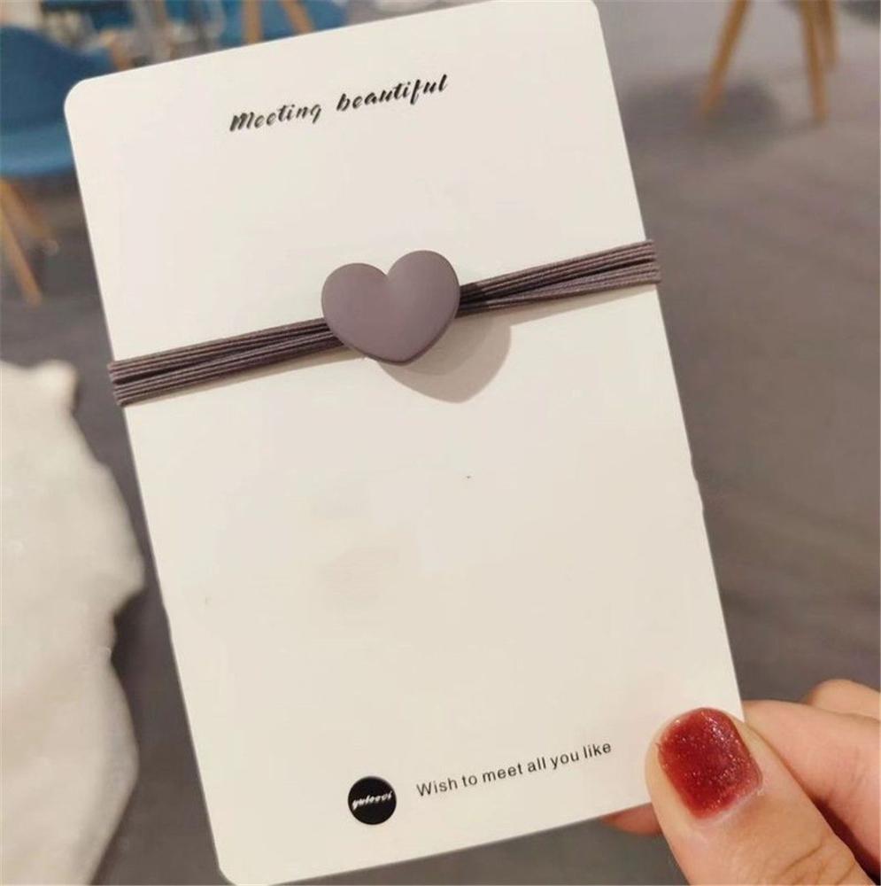 Gift Hair Accessories Women Hair Tie Rope Hair Ring High Elastic Heart-shaped