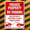 Private Property No Parking Violators Will Be Towed Away Sign Outdoor Warning Decor Plaque Metal Yard Sign for Property Safety