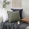 Pillowcase with Short Fringe Trim Square Shape Bohemian Style Office Couch Decoration