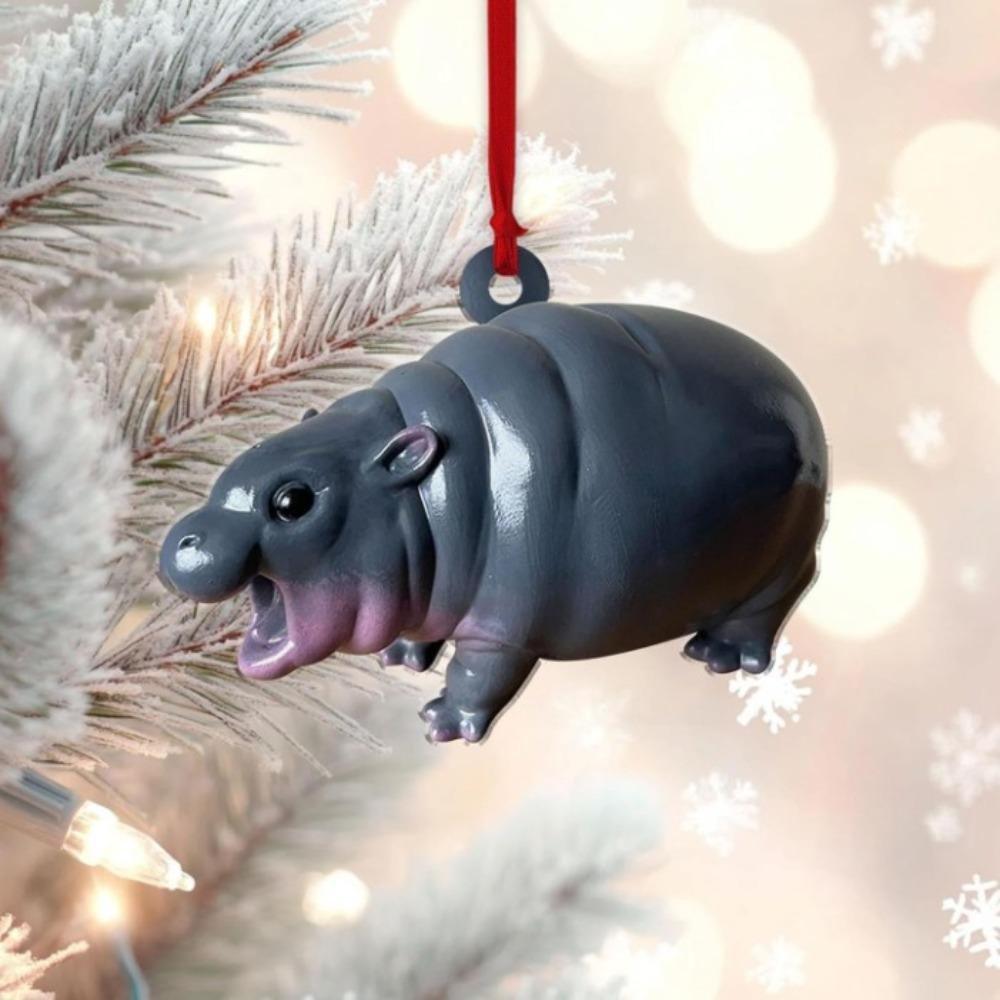 Прыгающая свинья-гиппопотам, полимерная фигурка, карликовая полимерная статуэтка, подарки, украшения-гиппопотамы на Рождество