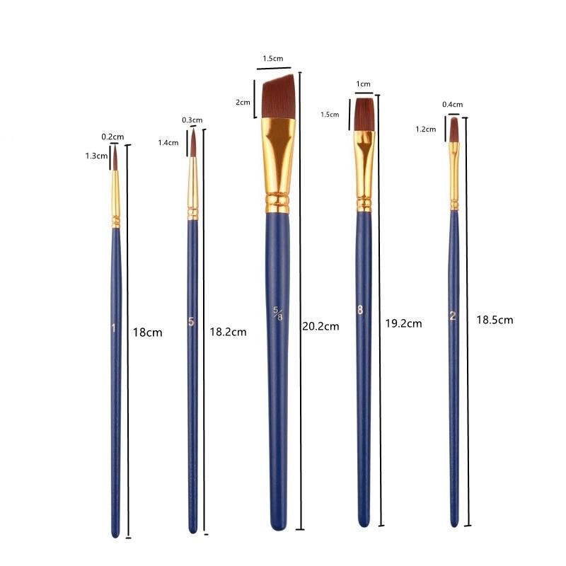 5 шт./компл. нейлоновая шерсть акриловая кисть для рисования студенческая акварельная кисть кисть для масляной живописи