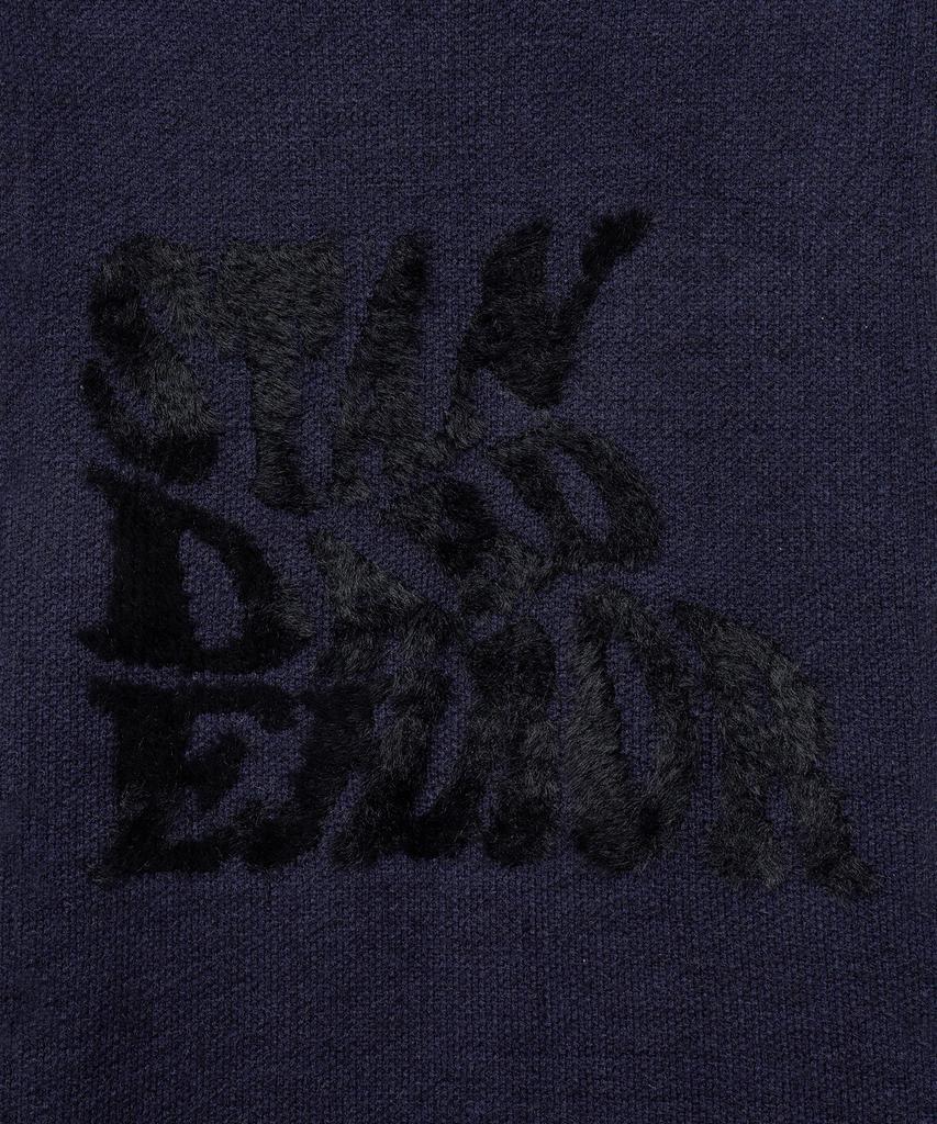 STANDARDERROR 87-Stan192 Pullover Brushed Lettering Jacquard Knit Navy