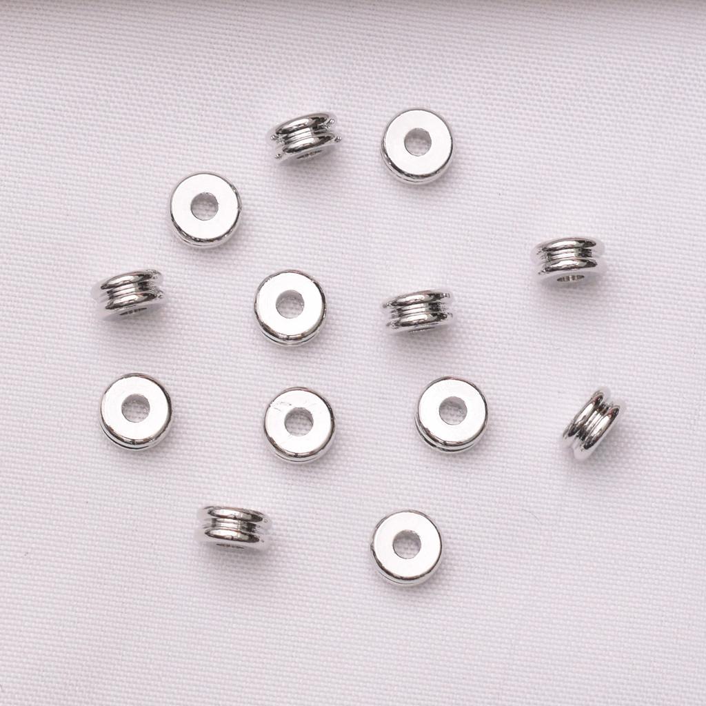 100 шт. 18-каратного золота, двухслойная, сохраняющая цвет, гладкая, разделительная прокладка для бусин, аксессуары для бижутерии ручной работы, разделительная прокладка из бисера