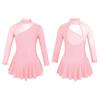 Children Figure Skating Dress Long Sleeves Mock Neck Ice Skating Gymnastics Competition Costume