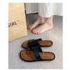 Модные сандалии женские на плоской подошве One Word Soft Bottom повседневные тапочки для улицы корейская пляжная обувь
