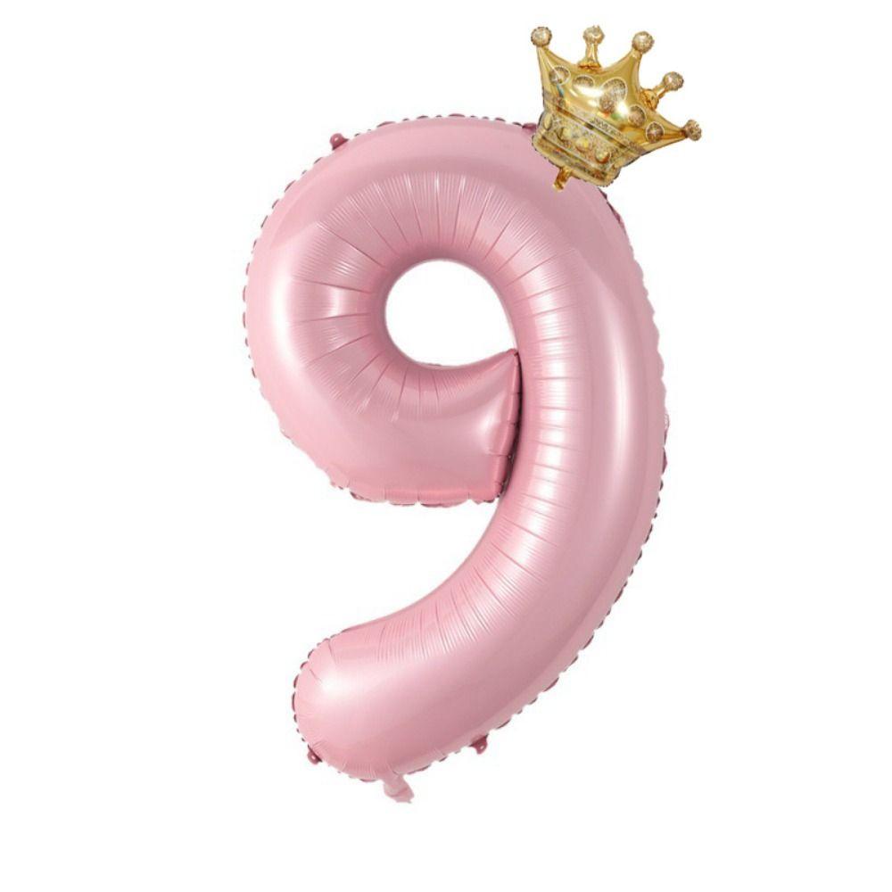 40 Inch Birthday Number Ballons Girls Pink Crown Balloons New Jumbo Number Balloon