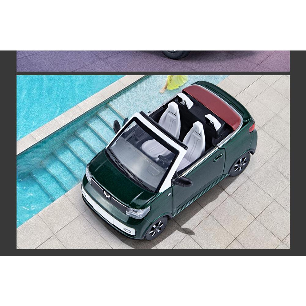 Масштаб 1/24 WuLing MINI EV, имитация украшения автомобиля, литой грузовик из сплава, статическое электричество может открыть дверь, игрушечный автомобиль, подарок для взрослых для любителей коллекции