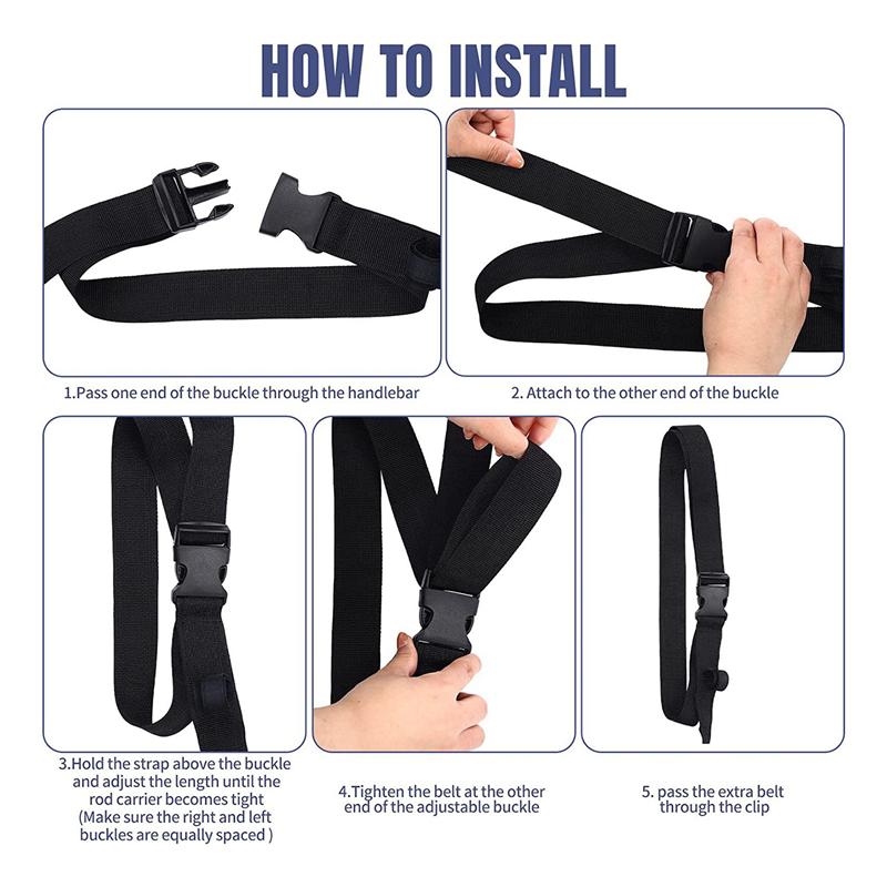 Authentic Vehicle Fishing Rod Holder Nylon Strap Adjustable Car Roof Belt Fishing Pole Rack Heavy Duty For Cars, Wagons, 4 Pcs