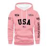 Men's Loose Flag Printed Hooded Sweatshirt Men's Casual Fashion Sports Sweatshirt