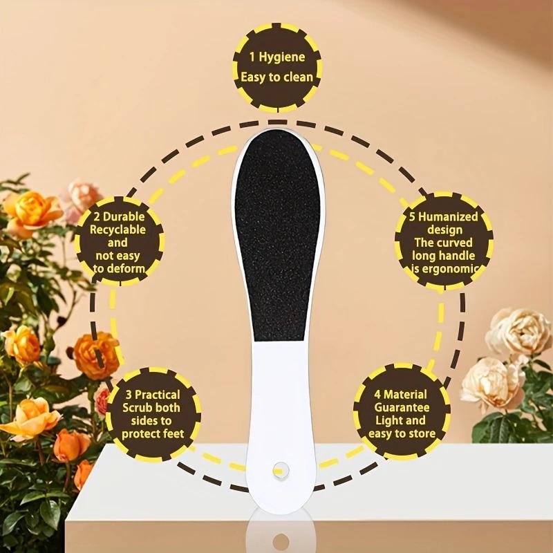 Double-Sided Disposable Foot File and Pumice Stone Pedicure Set, Plastic Foot Rub Callus Remover, Unscented Exfoliating Foot Scr