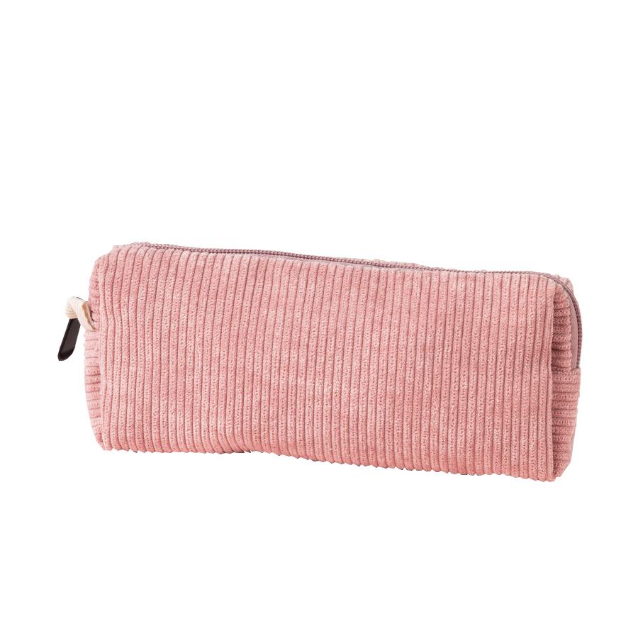 New retro corduroy solid color pencil case artistic minimalist stationery bag high school student storage bag birthday gift bag