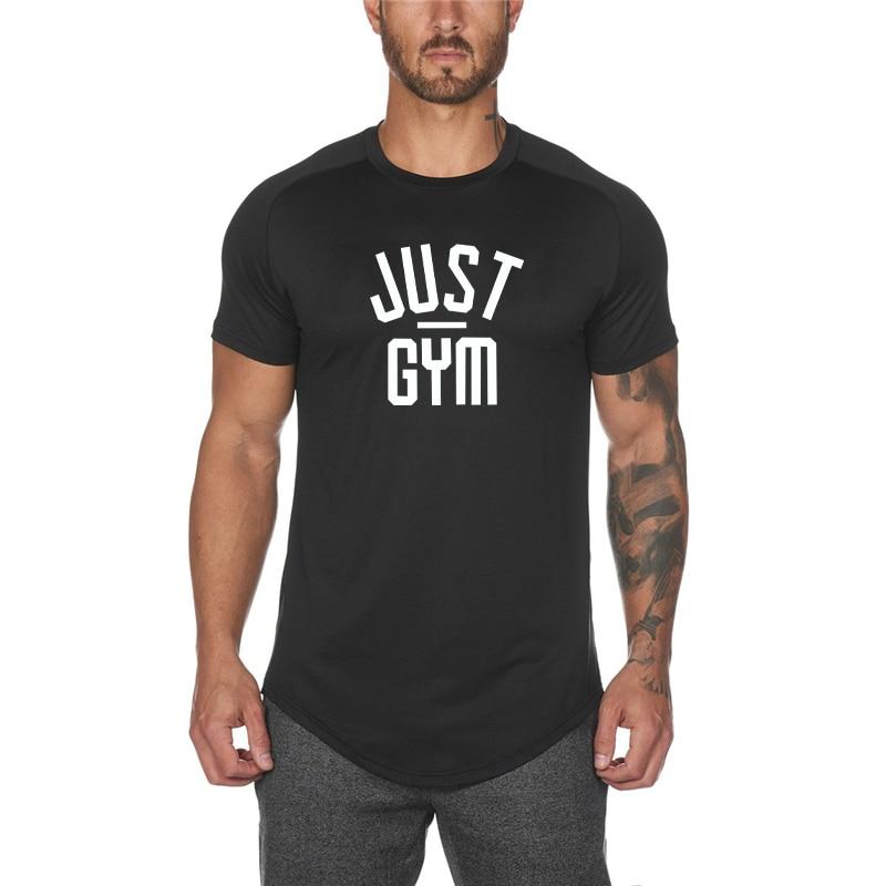Делай работу новый бренд спортзал хип-хоп уличные тренировки мода ежедневный бодибилдинг фитнес принт облегающий короткий рукав футболка