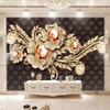 Large Mural Wallpaper 3D Black Jewel Diamond Pearl Flower European Style Living Room Bedroom TV Background Wall Painting