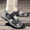 Летние сандалии мужские новые кожаные классические римские сандалии тапочки уличные кроссовки пляжные резиновые шлепанцы мужские водные походные сандалии