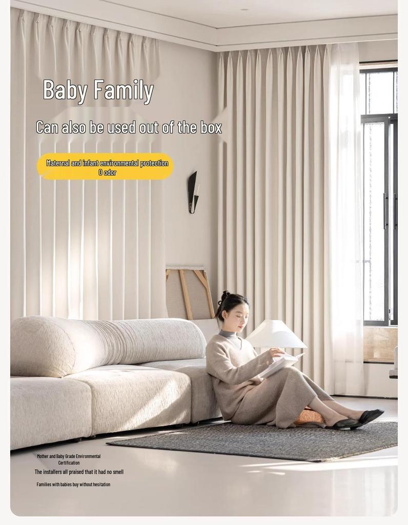 Eco-Friendly Double-Sided Chenille Cashmere Blackout Curtains for Odor-Free, Warm, Safe Sleep