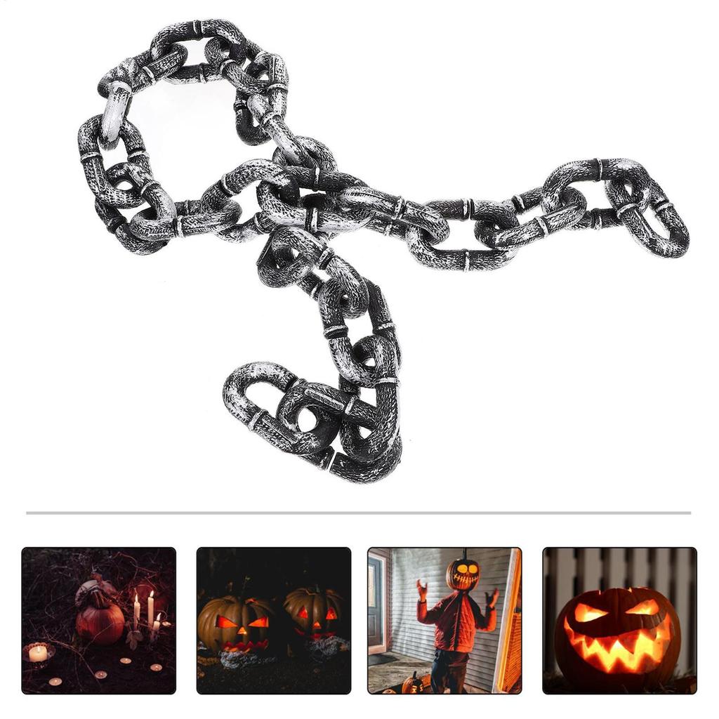 Halloween Chains Fake Chains 5 Feet Realistic Halloween Props Decorations for Indoor Party Prison Haunted House Graveyard Jail