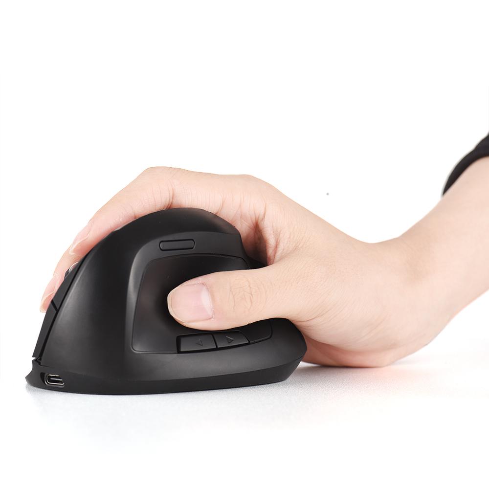 Вертикальная мышь беспроводная перезаряжаемая 2,4 ГГц эргономичная скорость движения 2400 6 кнопок игровая и офисная мышь зарядка USB C