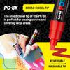 Mitsubishi Pencil Posca Water-Based Pen, Broad Point, Square Tip, 15 Colors, PC8K15C