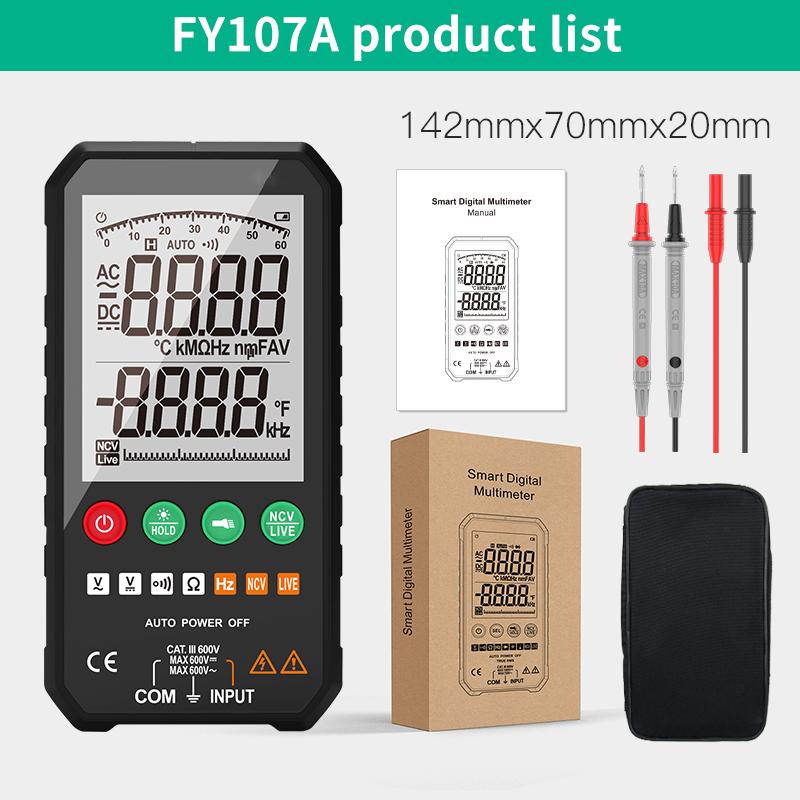 MASTFUYI Auto-Ranging Digital Multimeter High Precision 6000 Counts True RMS Tester Capacitance Ohm Hz Test Electrician Tools