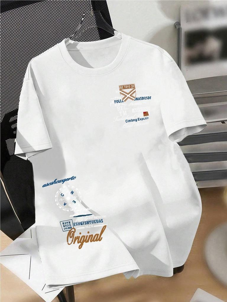 Summer New Style Unisexs Tshirt Street Casual Fashion Simple Soft Comfortable Breathable D Letter Pattern Print