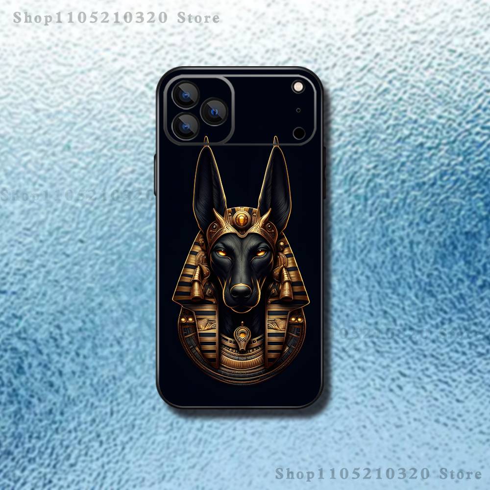 Египет Анубис Чехол для телефона Для iPhone 17,16,15,14,13,12,11,Pro Max,XSX,,XR,SE,Mini,8,7,Мягкий силиконовый Черный чехол