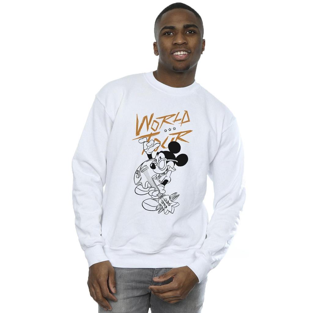 Disney Mens Mickey Mouse World Tour Line Sweatshirt