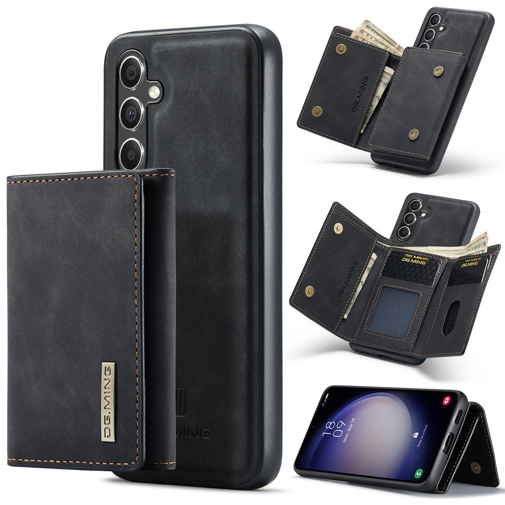 Чехол DG.MING M1 Series для Samsung Galaxy S25+, чехол-подставка из искусственной кожи со съемным кошельком