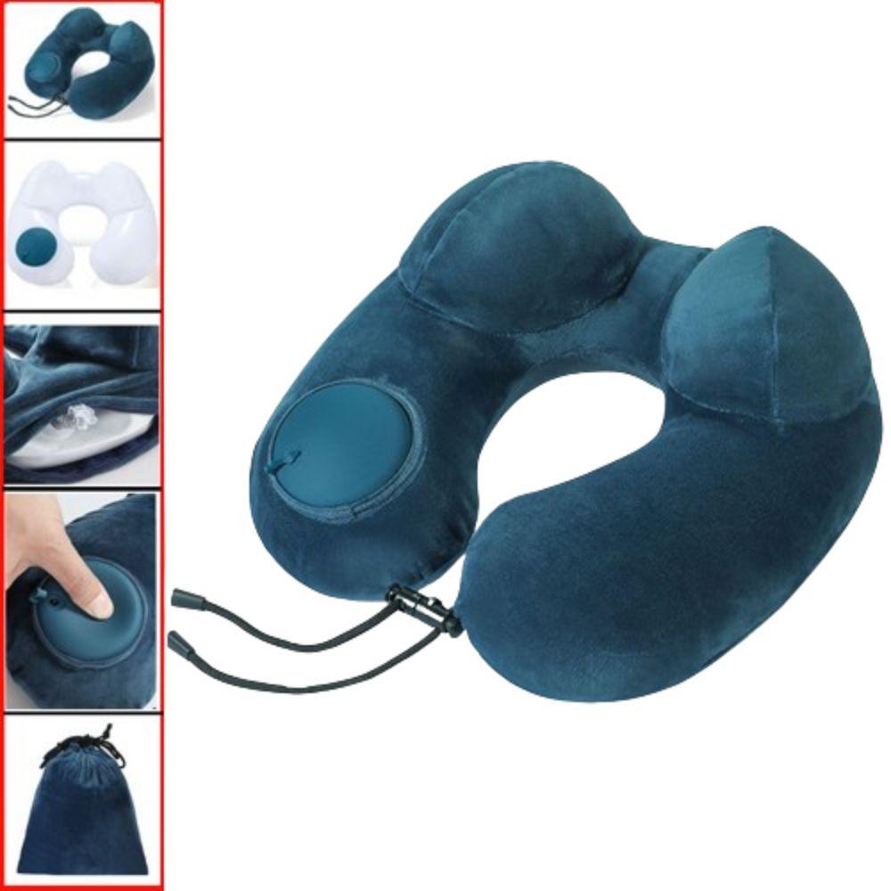 Hand Pressing Inflatable Travel Pillow U-Shaped Neck Support Cushion Neckrest Pad  Tourist