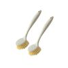 2 Sets Pot Washing Brush Multifunctional Wooden Handle Kitchen Cleaning Pot Brush