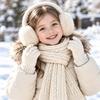 Cold Proof Kids Earmuffs Scarf Gloves Set Warmer Mittens Knitted Scarf Woolen Neck Scarf  Girls