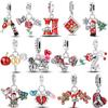 Red Color Series Charms Beads 925 Silver Blood Heart Love Car Strawberry Fruit Dangle Fit Bangle Bracelet DIY Jewelry