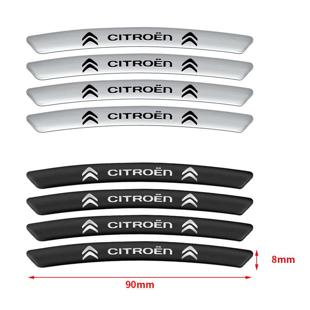 4pcs Aluminum Car Wheel Hub Badge Tire Rim Sticker Accessories For Citroen C1 C3 C4 Grand Picasso C4L C5 C6 C8 VTS Aircross Saxo