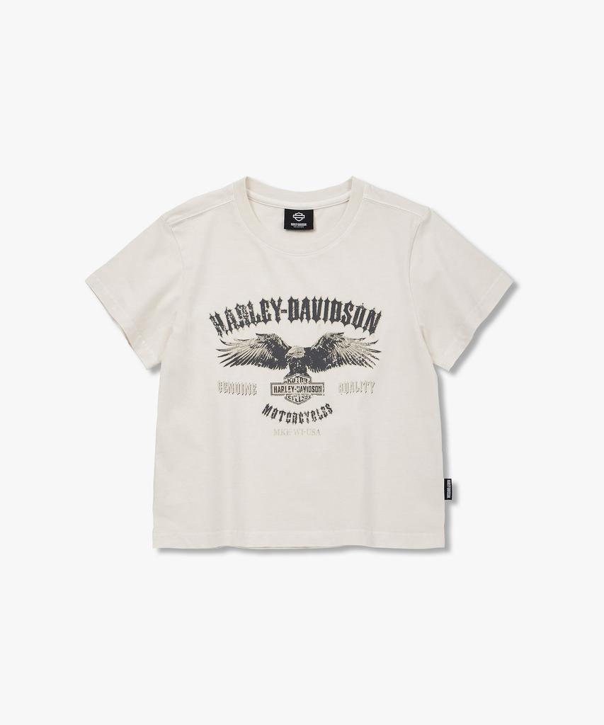 HARLEY-DAVIDSON COLLECTIONS® [Женская] Укороченная футболка с орлом Слоновая кость_Hh26111059