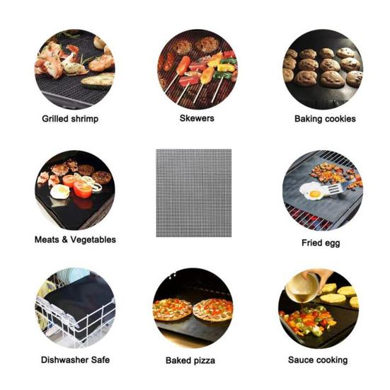 Коврик для гриля для барбекю предотвращает падение еды, равномерно приготовленный на гриле, антипригарный, устойчив к высоким температурам, легко чистится, коврик для гриля