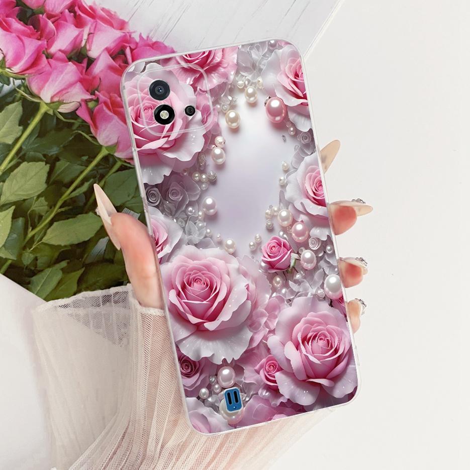 Чехол для Realme C11 2021 RMX3231 Цветы Расписной Чехол Мягкий Силиконовый Чехол для Телефона Для Realme C20 C 11 RealmeC11 2021 Сумки