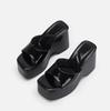 Large Size High-heeled Slippers Women's Platform Wedge Heel Multi-color Fish Mouth Sandals High Heels
