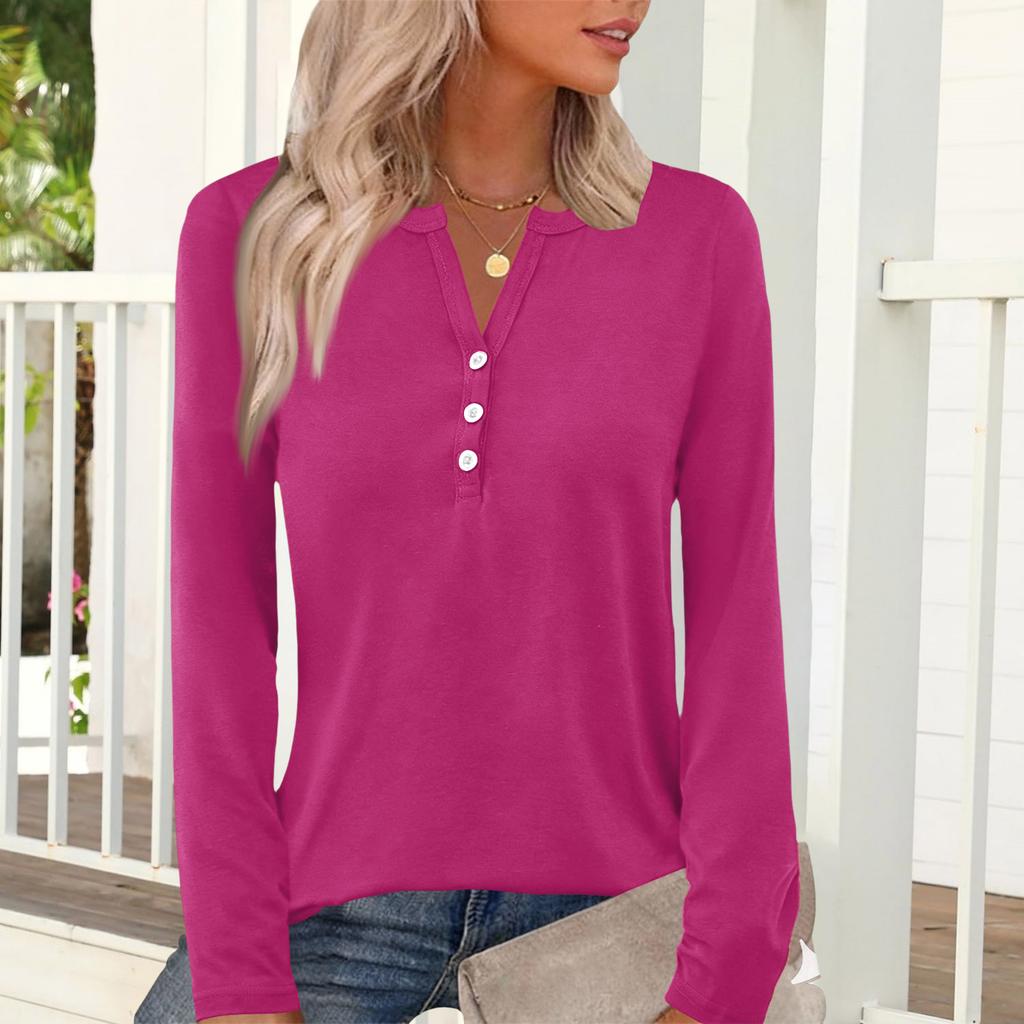 Женская повседневная и модная футболка, однотонная, с круглым вырезом, длинными рукавами.