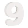 Number 9 MDF White 11 Cm