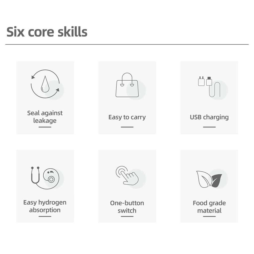 Hydrogen Water Generator with PEM SPE Technology 330ml Rechargeable Hydrogen Water Bottle   Portable Hydrogen Rich