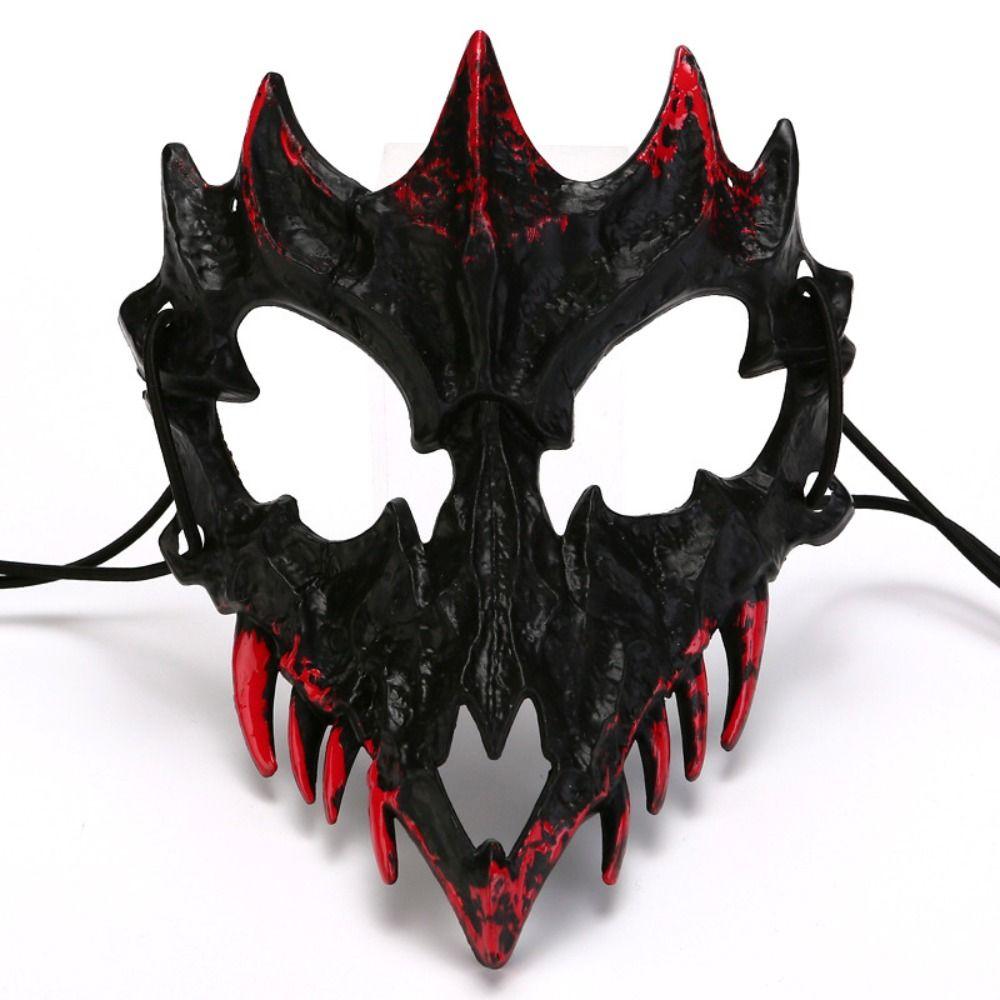 Resin Long Teeth Mask Half Mask Bloody Skull Mask Nightclub Cosplay