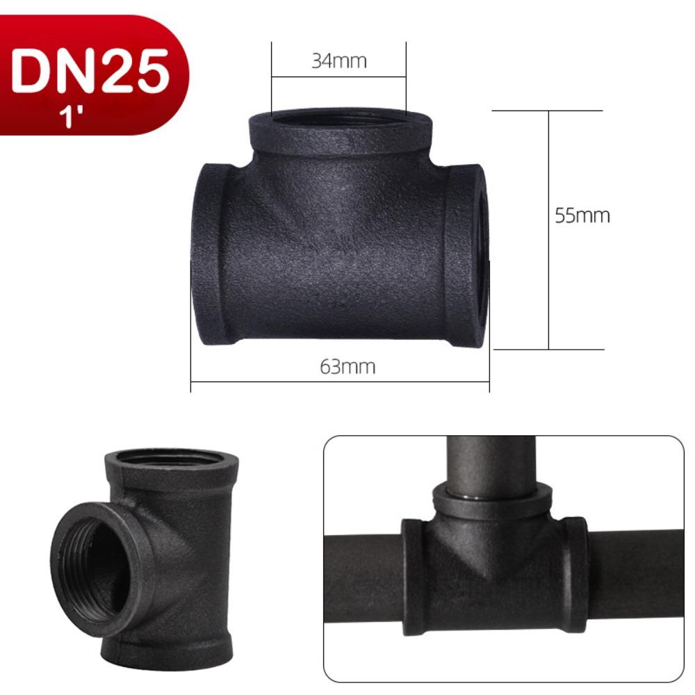Новые черные фитинги для труб ковкий чугун 1/2'' 3/4'' 1'' Резьбовой угольник для соединения труб Сантехнический фитинг для труб