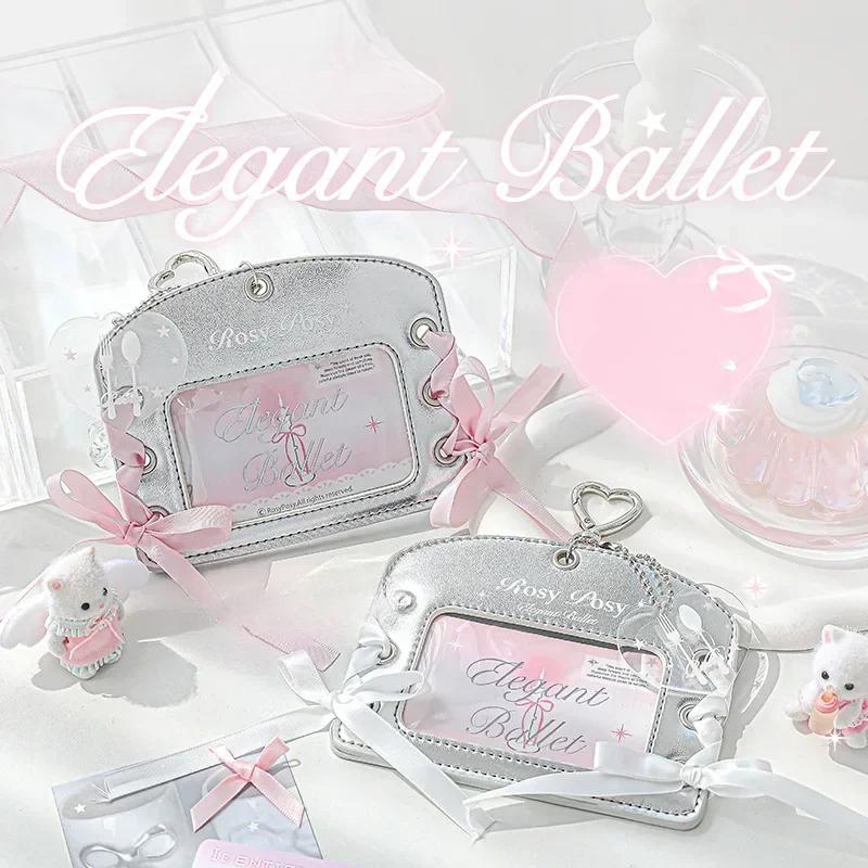 Держатель для фотокарты с кольцом для ключей серебристого цвета из искусственной кожи для студенческого удостоверения личности, портативный брелок для ключей, защитный чехол для фотокарты