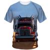 Fashionable and Interesting Truck Pictures for Men's T-shirts Trend Digital Printing Casual Round Neck Short Sleeved Top