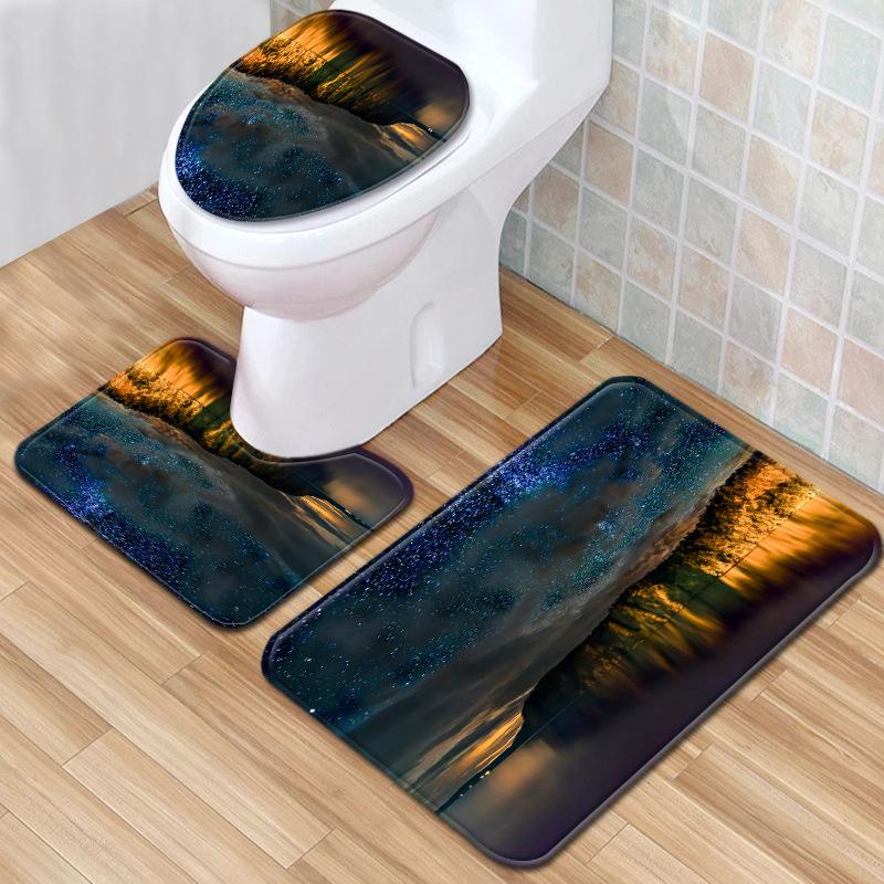 Star Bathroom Floor Mat Toilet Three-Piece Set