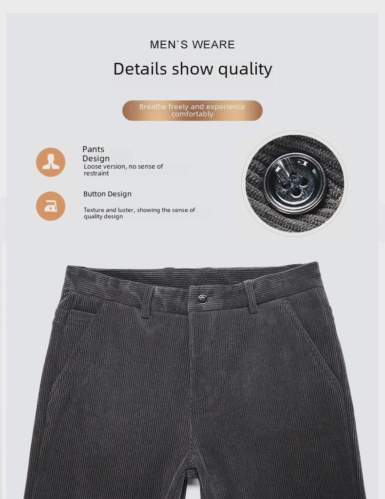 Мужские повседневные деловые брюки из флиса Sea Island Plus Velvet Stretch