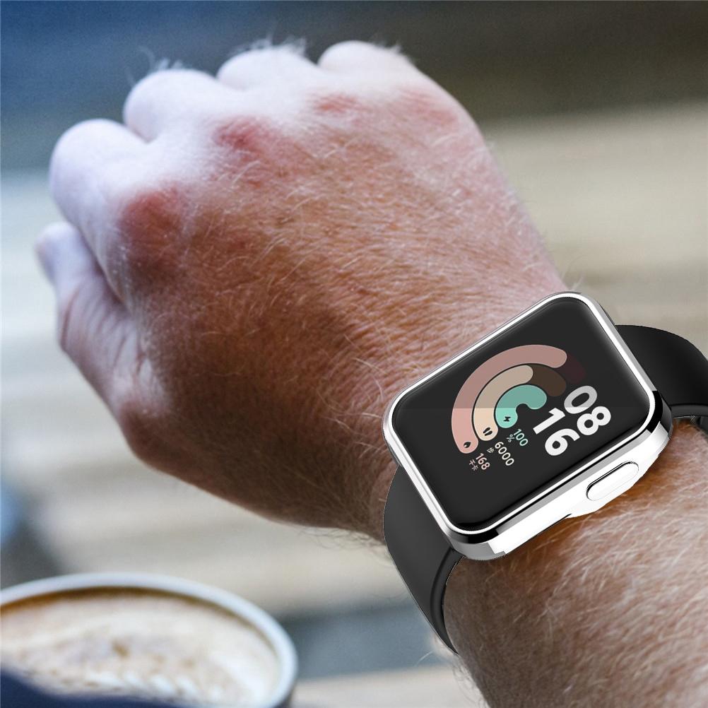 Защитный чехол-бампер с защитой экрана Full Coverage из ТПУ для Mi Watch, устойчивый к царапинам, с гальваническим покрытием