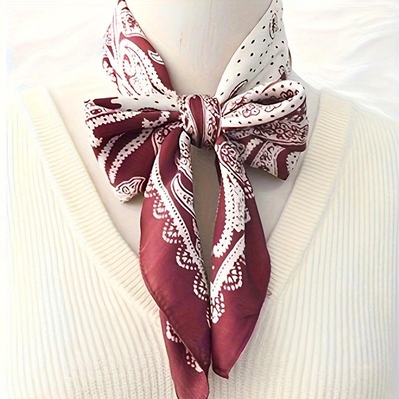 Новый небольшой квадратный шарф с принтом пейсли, мягкий атласный шелковистый тонкий шейный платок, солнцезащитный платок для взрослых женщин