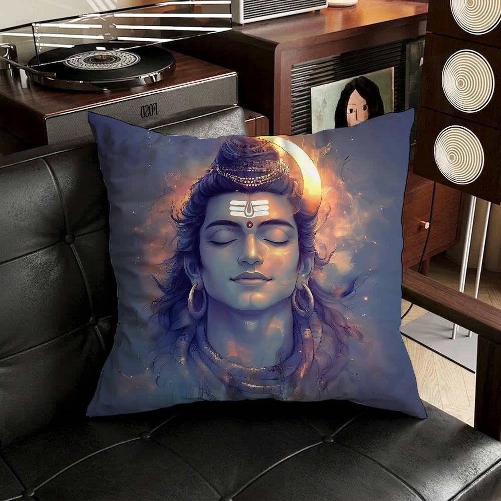 India Art Lord Shivasjpg pillowcase casual style decoration suitable for home decoration (excluding pillow core)
