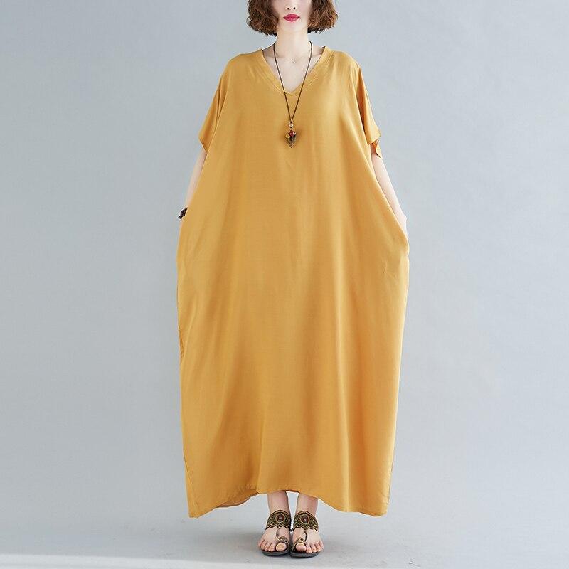 DIMANAF 2021, женское платье больших размеров, богемный пляжный летний сарафан в Корейском стиле, однотонное платье макси, свободный дизайн, повседневное длинное платье